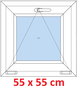 Jednokdl Plastov okno 55x55 cm, sklopn, Soft