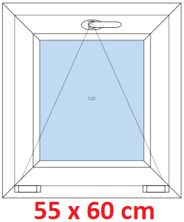 Jednokrdlov Plastov okno 55x60 cm, sklopn, Soft