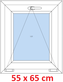 Jednokdl Plastov okno 55x65 cm, sklopn, Soft