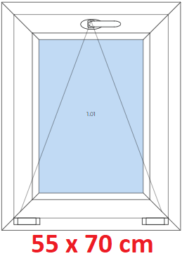 Jednokdl Plastov okno 55x70 cm, sklopn, Soft