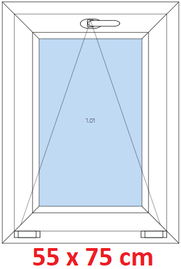 Jednokdl Plastov okno 55x75 cm, sklopn, Soft
