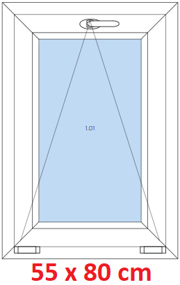 Jednokrdlov Plastov okno 55x80 cm, sklopn, Soft