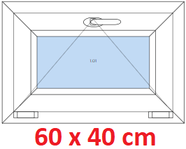 Jednokrdlov Plastov okno 60x40 cm, sklopn, Soft
