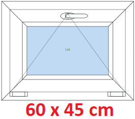 Jednokrdlov Plastov okno 60x45 cm, sklopn, Soft