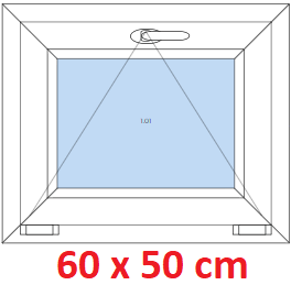 Jednokdl Plastov okno 60x50 cm, sklopn, Soft