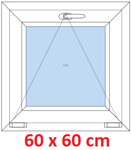Jednokrdlov Plastov okno 60x60 cm, sklopn, Soft