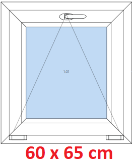 Jednokrdlov Plastov okno 60x65 cm, sklopn, Soft