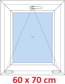 Jednokrdlov Plastov okno 60x70 cm, sklopn, Soft