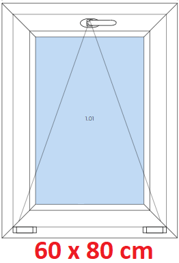 Jednokrdlov Plastov okno 60x80 cm, sklopn, Soft