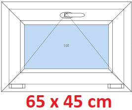 Jednokrdlov Plastov okno 65x45 cm, sklopn, Soft
