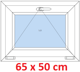 Jednokdl Plastov okno 65x50 cm, sklopn, Soft