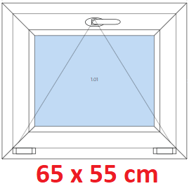 Jednokrdlov Plastov okno 65x55 cm, sklopn, Soft