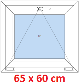 Jednokrdlov Plastov okno 65x60 cm, sklopn, Soft