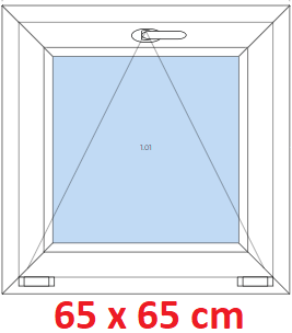 Jednokdl Plastov okno 65x65 cm, sklopn, Soft