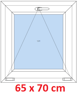 Jednokdl Plastov okno 65x70 cm, sklopn, Soft