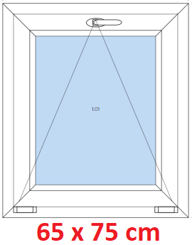 Jednokrdlov Plastov okno 65x75 cm, sklopn, Soft