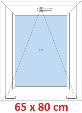 Jednokdl Plastov okno 65x80 cm, sklopn, Soft