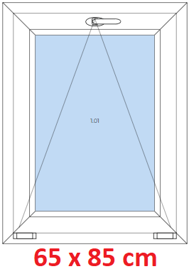 Jednokrdlov Plastov okno 65x85 cm, sklopn, Soft