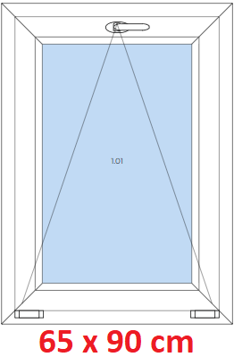 Jednokrdlov Plastov okno 65x90 cm, sklopn, Soft