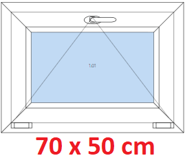 Jednokrdlov Plastov okno 70x50 cm, sklopn, Soft