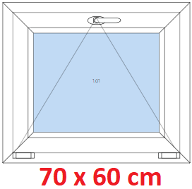 Jednokdl Plastov okno 70x60 cm, sklopn, Soft
