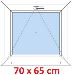 Jednokrdlov Plastov okno 70x65 cm, sklopn, Soft
