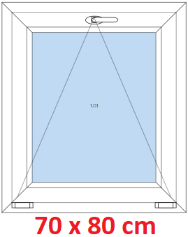 Jednokdl Plastov okno 70x80 cm, sklopn, Soft