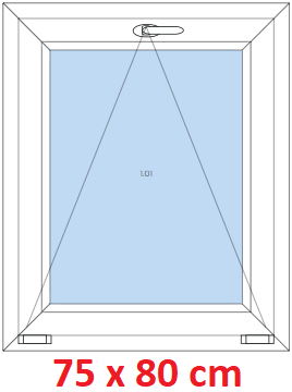 Jednokdl Plastov okno 70x85 cm, sklopn, Soft