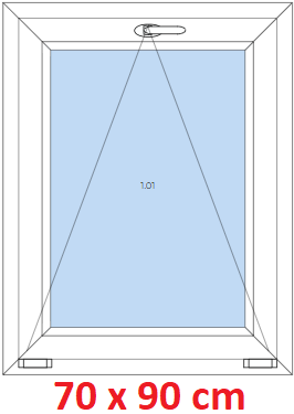 Jednokrdlov Plastov okno 70x90 cm, sklopn, Soft