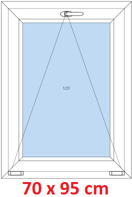 Jednokrdlov Plastov okno 70x95 cm, sklopn, Soft