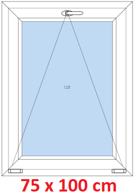 Jednokrdlov Plastov okno 75x100 cm, sklopn, Soft