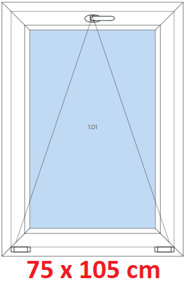 Jednokrdlov Plastov okno 75x105 cm, sklopn, Soft