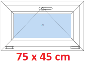 Jednokrdlov Plastov okno 75x45 cm, sklopn, Soft