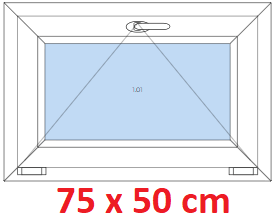 Jednokrdlov Plastov okno 75x50 cm, sklopn, Soft