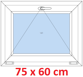 Jednokrdlov Plastov okno 75x60 cm, sklopn, Soft