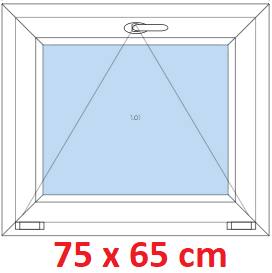 Jednokrdlov Plastov okno 75x65 cm, sklopn, Soft