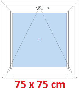 Jednokdl Plastov okno 75x75 cm, sklopn, Soft