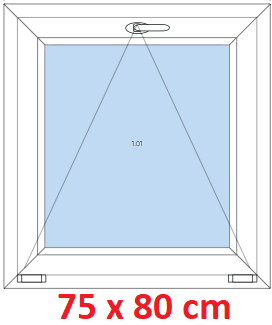 Jednokrdlov Plastov okno 75x80 cm, sklopn, Soft