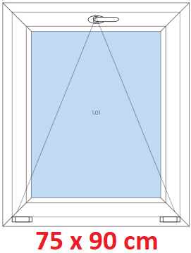 Jednokrdlov Plastov okno 75x90 cm, sklopn, Soft