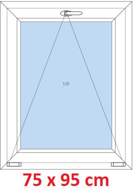 Jednokrdlov Plastov okno 75x95 cm, sklopn, Soft