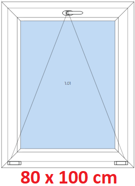 Plastov okna - na mru Plastov okno 80x100 cm, sklopn, Soft
