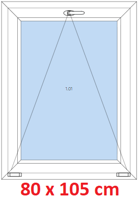Jednokdl Plastov okno 80x105 cm, sklopn, Soft