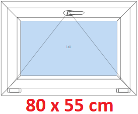Jednokrdlov Plastov okno 80x55 cm, sklopn, Soft