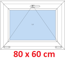 Jednokrdlov Plastov okno 80x60 cm, sklopn, Soft