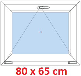 Jednokrdlov Plastov okno 80x65 cm, sklopn, Soft