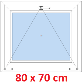 Jednokrdlov Plastov okno 80x70 cm, sklopn, Soft