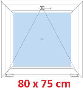Jednokrdlov Plastov okno 80x75 cm, sklopn, Soft
