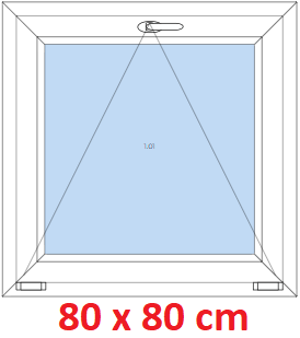 Jednokrdlov Plastov okno 80x80 cm, sklopn, Soft