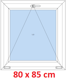 Jednokdl Plastov okno 80x85 cm, sklopn, Soft