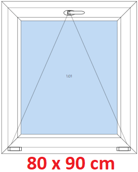 Jednokrdlov Plastov okno 80x90 cm, sklopn, Soft